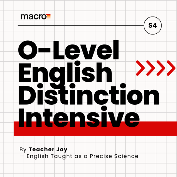 The O-Level English Distinction Intensive - One Framework At A Time