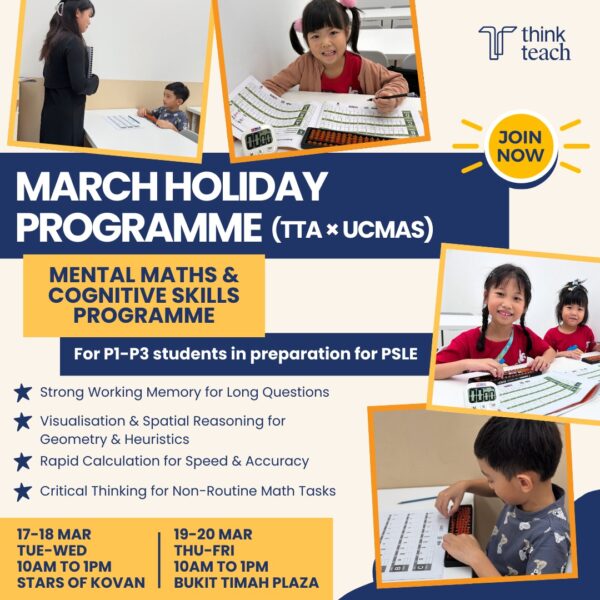 TTA × UCMAS Mental Maths & Cognitive Skills Programme (P1 - P3)